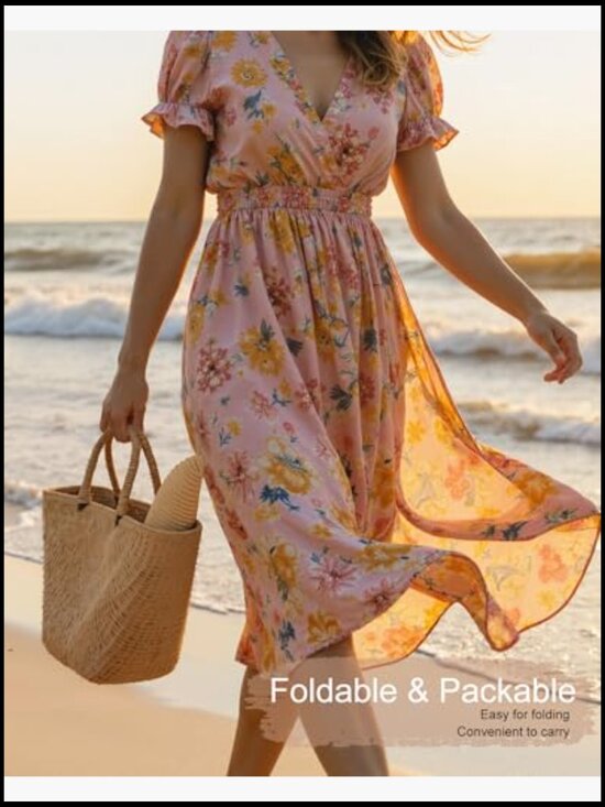 Packable Wide Brim Straw Hat UV Protection Adjustable Size Summer Beach Travel main image 5